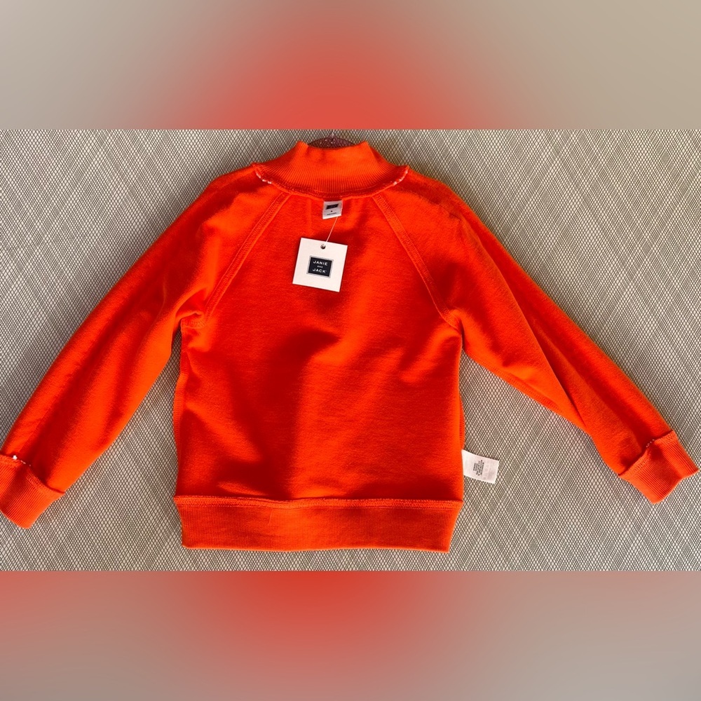 Janie and Jack - Girls half-zip sweatshirt swirl sleeve accents (Size 4) NWT - Picture 6 of 8